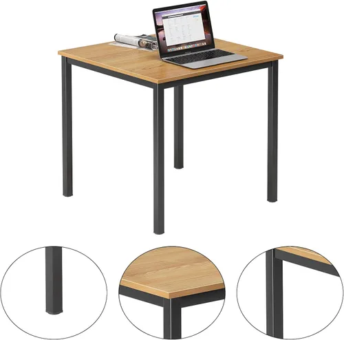Miniatura 5 de DlandHome Escritorio pequeño para computadora para oficina en casa, mesa de escritura para espacios pequeños, mesa de estudio, escritorio