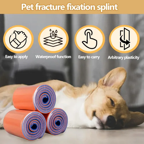 Miniatura 3 de Férula de fijación para mascotas, férula para mascotas para perros/gatos, espuma de polímero impermeable, resistente, corte arbitrario, soporte