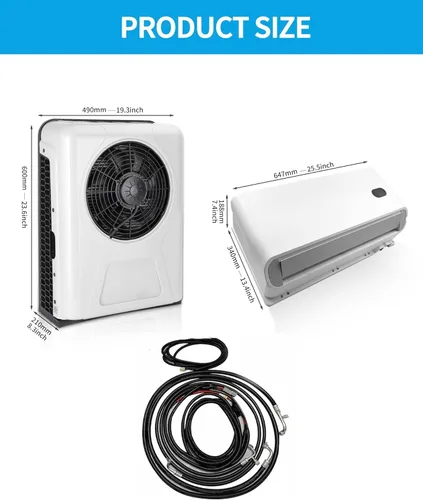 Miniatura 3 de RVpligo DC 12V Rv Split Aire acondicionado – Aire acondicionado eléctrico RV Camper Unidad A/C 12000 BTU Alta eficacia Solo refrigeración