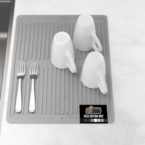 Miniatura 43 de GORILLA GRIP Tapete de microfibra ultra absorbente de agua, malla gruesa de secado rápido, almohadilla antideslizante para platos de fregadero