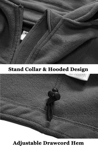 Miniatura 6 de BIYLACLESEN Chaquetas tácticas de forro polar Softshell para hombre con cremallera completa