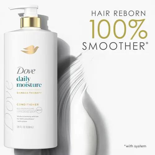 Miniatura 3 de Dove Acondicionador diario de tratamiento de daños por humedad para cabello seco con tecnología de cuidado de bio-proteínas y suero hialurónico, 12