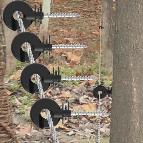 Miniatura 3 de NQN 30 Piezas Aisladores Negros para Cerca Eléctrica, Aislador de Rosca, Poste de Anillo para Cerca, Aislador para Poste de Madera y 1 Pieza