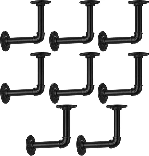 Miniatura 4 de Soporte de estante de tubo de 1/2 pulgada, soporte de estante flotante montado en la pared, soporte de metal colgante de pared punk de vapor