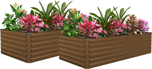 Miniatura 14 de Cama de jardín elevada con enrejado de arco para plantas trepadoras, cama de jardín elevada galvanizada, jardineras al aire libre para verduras