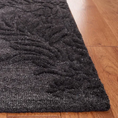 Miniatura 4 de SAFAVIEH Jardin Collection - Alfombra de área de 5 x 8 pies, color negro, lana hecha a mano, ideal para zonas de alto tráfico en sala de estar