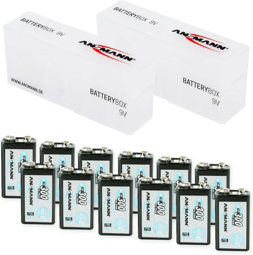 Miniatura 7 de ANSMANN Baterías recargables de 9 V 300 mAh precargadas de baja autodescarga NiMH batería de 9 voltios Batería de 9 V (paquete de 4)