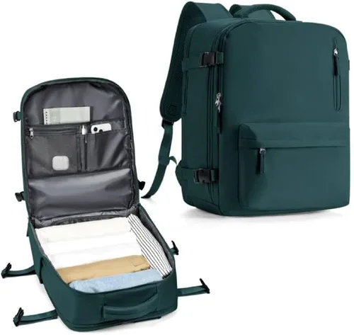 Miniatura 45 de WONHOX - Mochila grande, aprobada para vuelo, unisex, para viajes, trabajo, negocios o laptop, a1-Negro, Medium