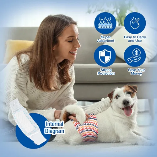 Miniatura 5 de Pet Soft Forros desechables para pañales para perros, almohadillas elevadoras para la mayoría de los pañales lavables para perros y bandas