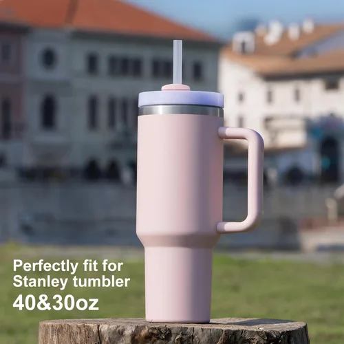 Miniatura 4 de 6 piezas de pajitas de repuesto para Stanley Adventure Quencher 40 oz 30 oz Vaso de viaje, pajitas con cepillo de limpieza para accesorios Stanley