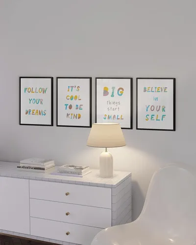 Miniatura 4 de HAUS AND HUES Citas inspiradoras para niños (sin marco, motivacionales, 8L x 10W)