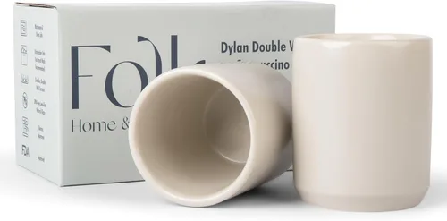 Miniatura 11 de Folk Ceramics Leonard Tazas de Café Expreso de Cerámica Tazas Demitasse Modernas Apilables para Expreso Paredes Gruesas, Sin Asa, Duraderas
