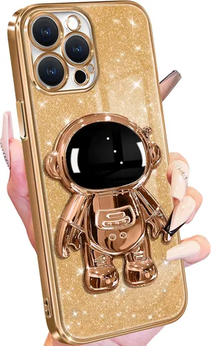 Miniatura 16 de Buleens Funda para iPhone 13 Pro Astronauta, Fundas Transparentes para iPhone 13 Pro con Papel Brillante y Soporte de Astronauta, Mujeres Niñas Rosa