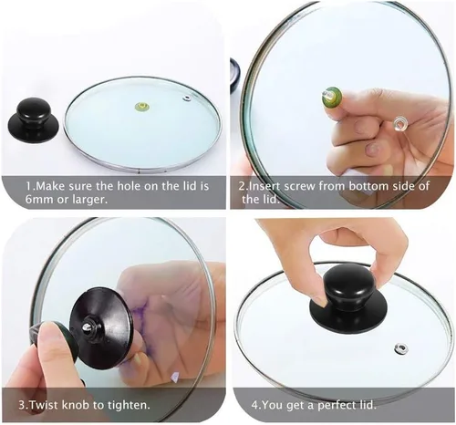 Miniatura 5 de 2 tapas de olla Konbs Cookware cacerola cacerola cacerola reemplazo de asas de sujeción botón