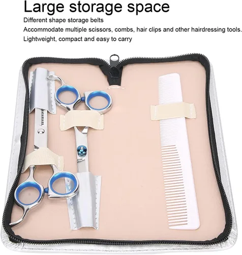 Miniatura 5 de Estuche grande para estilista para peluqueros, bolsa de cuero sintético para tijeras, soporte para tijeras de peluquería, herramientas de salón