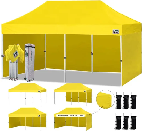 Miniatura 99 de Eurmax Tienda de campaña desplegable de 8 x 8 de Estados Unidos, con bolsa rodante patentada sin puntas, 4 paredes extraíbles con cremallera, toldo