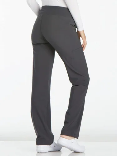 Miniatura 3 de Cherokee Pantalones Médicos para Mujeres de Tiro Medio Pierna Recta Pantalones de Uniforme Médico para Mujeres sin Cierre con 6 Bolsillos