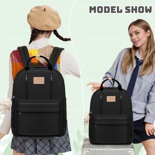 Miniatura 5 de GAXOS Bonita mochila para la escuela, mochila estética, para mujeres y niñas, bolsa negra para libros estilo coreano