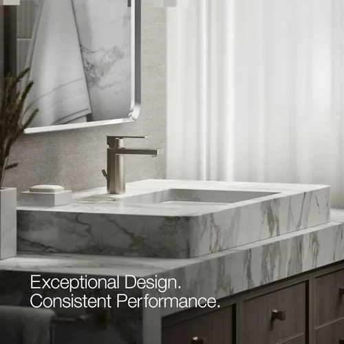 Miniatura 4 de Kohler 23472-4-BN Parallel® - Grifo para lavabo de baño con mango único, 1.2 gpm, níquel cepillado vibrante