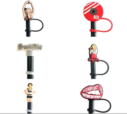 Miniatura 17 de Paquete de 6 unidades de topper para pajitas de 8 mm, lindo y divertido (paquete para mamá de perro)