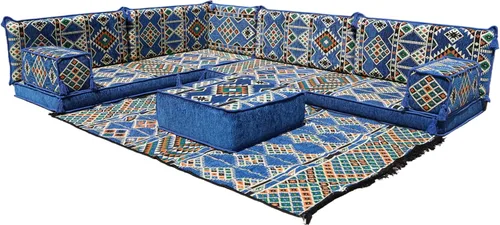 Miniatura 15 de arabicsofa Juego de sofás árabes tradicionales en forma de L - Sofás seccionales marroquíes - Asientos Majlis orientales para sala de estar