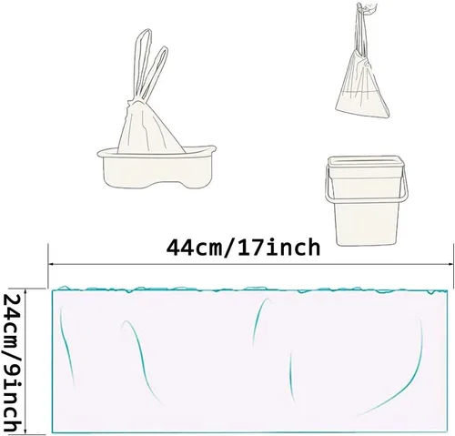 Miniatura 2 de Paquete de 120 forros para silla de orinal con cordón, bolsas desechables para asiento de inodoro de entrenamiento para niños pequeños