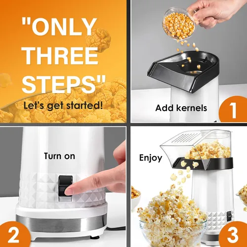 Miniatura 4 de Máquina de palomitas de maíz con taza medidora para derretir mantequilla, máquina de palomitas de maíz rápida y fácil para reuniones familiares, sin