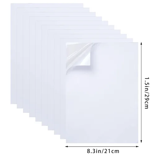 Miniatura 2 de 10 hojas de cinta adhesiva de doble cara, cinta adhesiva blanca, tamaño A4, manualidades para manualidades, álbumes de fotos, decorativos