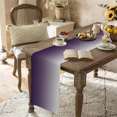 Miniatura 3 de Artwork Store Camino de mesa de lino y algodón morado, para mesa de comedor, decoración de cocina de granja, decoración de cena de vacaciones, 13 x