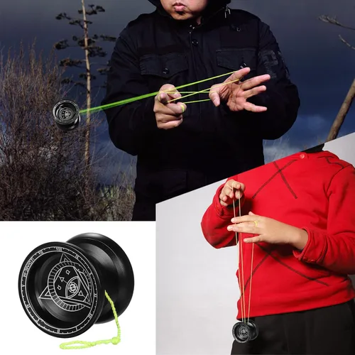 Miniatura 9 de Lixada Yoyo profesional de aluminio competitivo Yoyo Ball Yo Yo regalo con 5 cuerdas de repuesto y guante, ideal para principiantes y para trucos