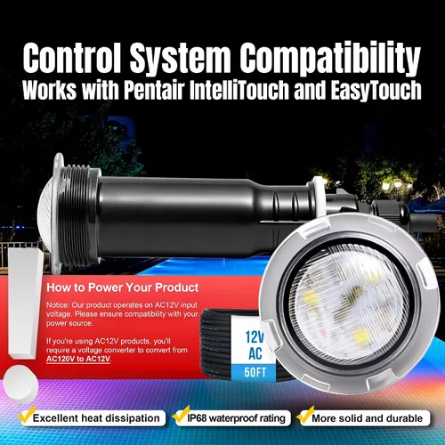 Miniatura 4 de Luces de piscina Generalman para piscina enterrada, reemplazo directo para Pentair GloBrite, luz LED de 1.5 pulgadas para piscina y spa enterrada