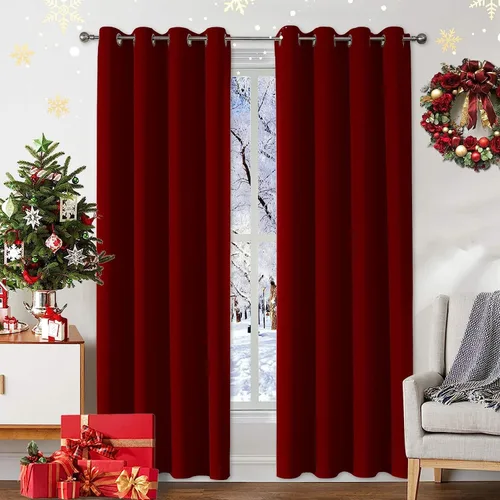 Miniatura 29 de CUCRAF Cortinas opacas de 45 pulgadas de largo, juego de 2 paneles para dormitorio, bolsillo para cortinero, cortinas de oscurecimiento