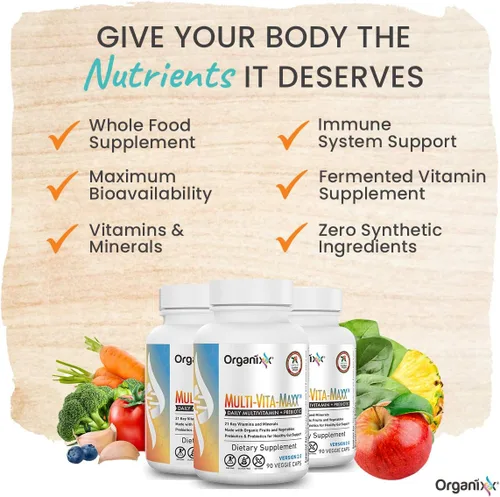 Miniatura 7 de Organixx Colágenos de origen limpio (20 porciones) y paquete Multi-Vita-Maxx (90 cápsulas), proteína con vitamina C y zinc más multivitamínico