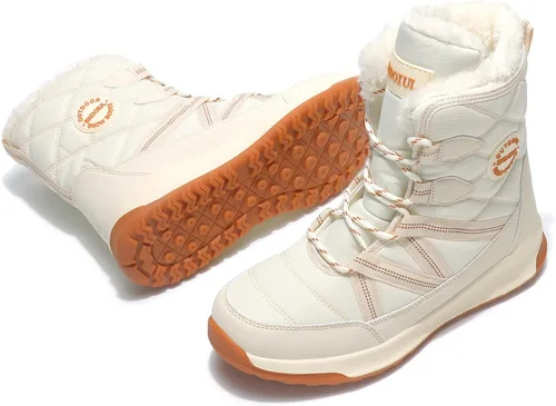 Miniatura 8 de TSIODFO Botas de moda para mujer, de invierno, impermeables, para exteriores, de cuero, color rosa dulce