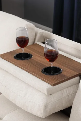 Miniatura 3 de YOPTO Sofá modular en forma de L con otomana de almacenamiento y 2 portavasos, sofá tapizado de lino de 5 plazas con 2 almohadas para sala de estar