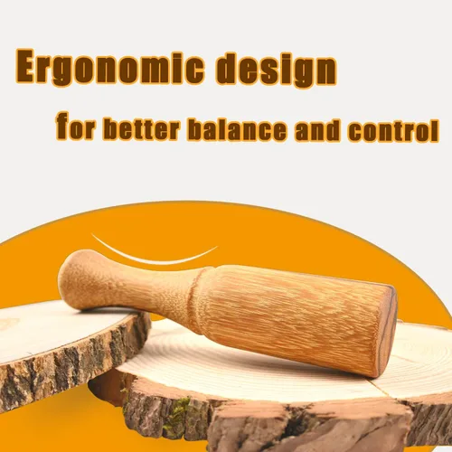 Miniatura 4 de Mazo de madera para tallar madera, mazo de madera de 10 onzas, mango ergonómico y cómodo que reduce la fatiga de la mano, la cabeza de madera