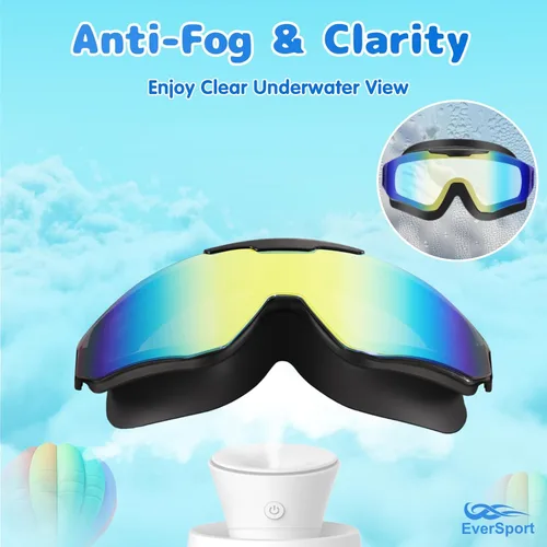 Miniatura 4 de EverSport - Paquete de 2 gafas de natación para niños de 8 a 16 años, capa extra de silicona, gafas de natación para niños, adolescentes, jóvenes