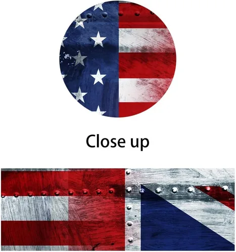 Miniatura 6 de Arte de pared de concepto patriótico, pintura de bandera estadounidense y británica, lienzo de estrellas y rayas, 5 paneles, arte moderno americano