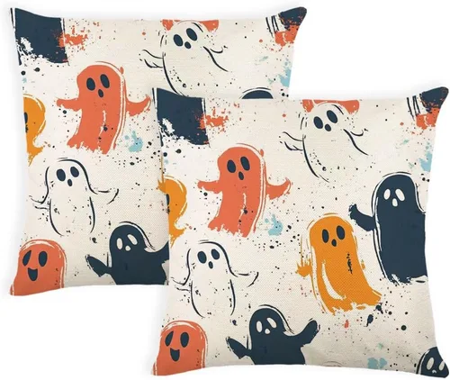 Miniatura 8 de Fundas de almohada de Halloween de 16 x 16 pulgadas, juego de 2 bonitas fundas de almohada decorativas para sofá, dormitorio, sala de estar