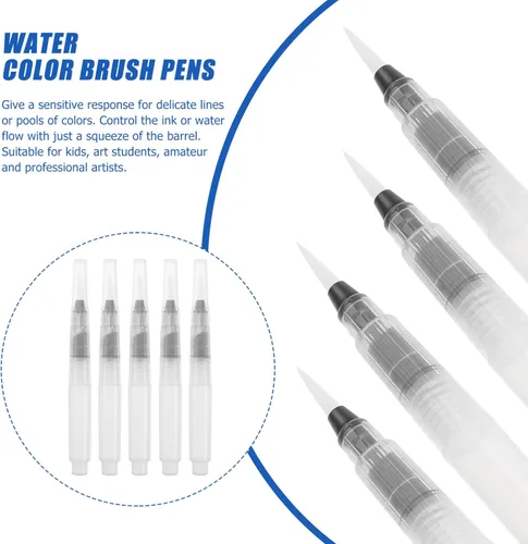 Miniatura 8 de STOBOK 30 pinceles de agua, bolígrafos de agua recargables, juego de pinceles de agua para acuarela, acuarela, para acrílico y gouache, suministros