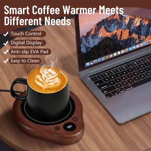 Miniatura 4 de Calentador de Tazas, Calentador de Tazas de Café con 3 Ajustes de Temperatura, Calentador de Café con Ajustes de Tiempo de 2-12H, Calentador