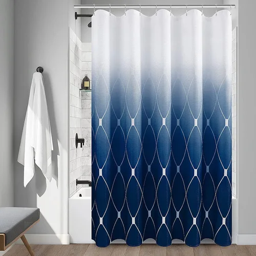 Miniatura 8 de Cortina de ducha para compartimento pequeño negra para hombres, 36 pulgadas de ancho, juego de cortinas de baño gris, cortinas geométricas estrechas