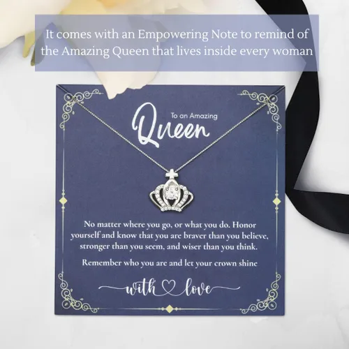 Miniatura 4 de 925 Sterling Silver Crown Necklace, Daughter Necklace From Mom And Dad, To My Daughter Necklace From Dad, Gift for Daughter, To My Badass Daughter