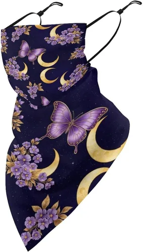 Miniatura 15 de Bufanda de protección solar UV, bufanda triangular reutilizable con lazo para las orejas
