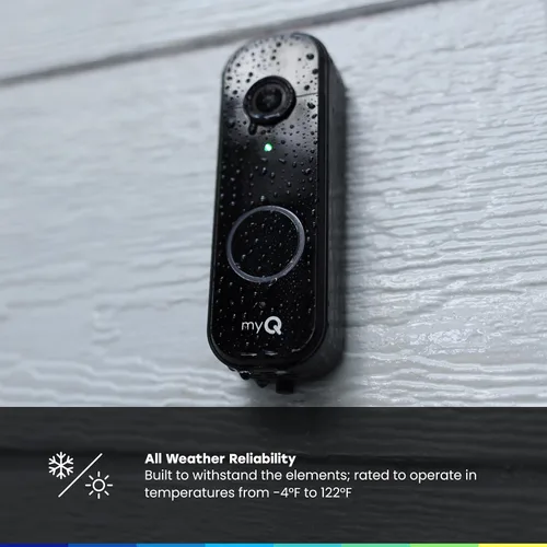 Miniatura 8 de Chamberlain myQ Video Doorbell Cámara 2K, batería/cableada, visión nocturna a color, vista en vivo con conversación bidireccional, detección