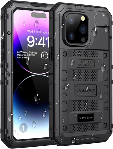 Miniatura 19 de Beasyjoy Funda impermeable para iPhone 14 Pro Max, funda de metal resistente con protector de pantalla integrado, protección de cuerpo completo