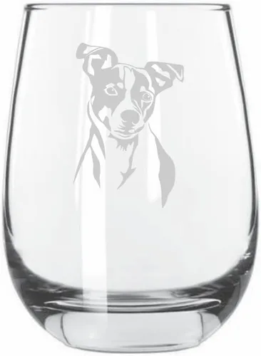 Miniatura 15 de Sakhalin Husky Dog - Copa de vino grabada personalizada de 15.25 onzas sin tallo