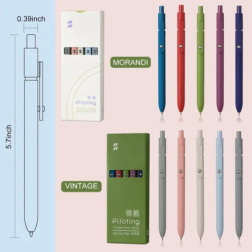Miniatura 2 de Epakh 20 bolígrafos de tinta de gel, color negro, retráctil, escritura suave, bonito diseño, adecuado para tomar notas, dibujar, álbumes