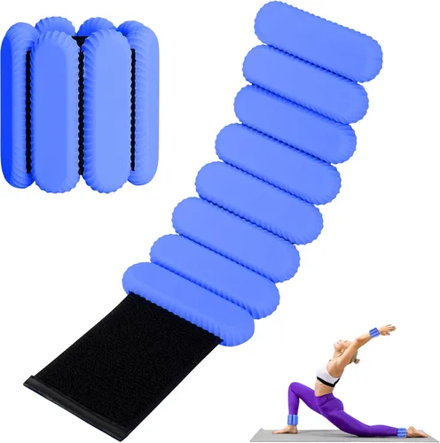Miniatura 10 de Pesas de muñeca y tobillo para mujer, pesas ajustables para tobillo, pulseras de silicona para entrenamiento de fuerza, pesas de muñeca y tobillo