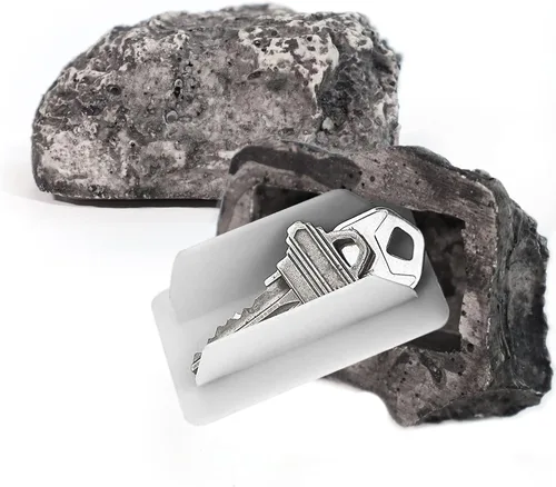 Hide-a-Key - Soporte seguro para llaves de roca y piedra de aspecto realista - Tamaño 3.5 x 2.8 x 1.5 pulgadas - Almacena llaves de repuesto